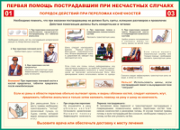 Таблица "Порядок действий при переломах конечностей" (100х140 сантиметров, винил) - fgospostavki.ru - Семёнов