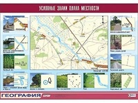 Таблица демонстрационная "Условные знаки плана местности" (винил 100*140) - fgospostavki.ru - Семёнов