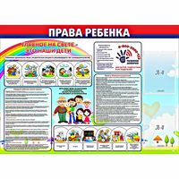 Стенд "Права ребенка" с 2 карманами - fgospostavki.ru - Семёнов