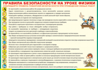 Таблица "Правила безопасности на уроке физики" (100х140 сантиметров, винил) - fgospostavki.ru - Семёнов