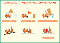 Таблица "Безопасность труда при работе на погрузчике" (100х140 сантиметров, винил) - fgospostavki.ru - Семёнов