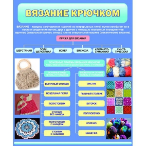 Стенд "Вязание крючком" - fgospostavki.ru - Семёнов