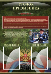 Стенд "Уголок призывника" - fgospostavki.ru - Семёнов