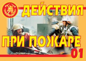 Комплект плакатов "Действия при пожаре" - fgospostavki.ru - Семёнов
