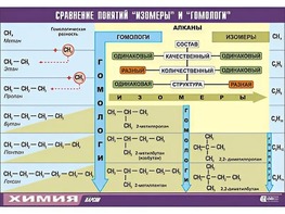 Таблица демонстрационная "Сравнение понятий изомер и гомолог" (винил 100x140) - fgospostavki.ru - Семёнов