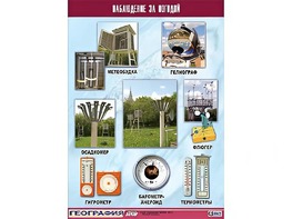 Таблица демонстрационная "Наблюдение за погодой" (винил 70*100) - fgospostavki.ru - Семёнов