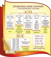 Стенд "Правописание корней с чередованием гласных" - fgospostavki.ru - Семёнов